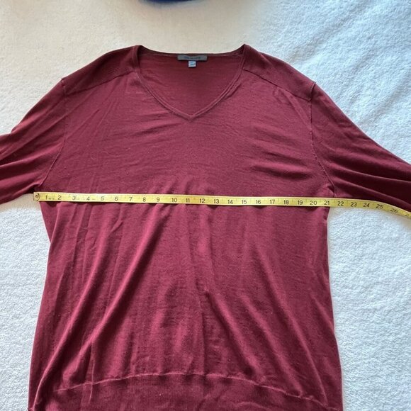 John Varvatos 100% Merino Wool V-Neck Sweater Red Rust Long Sleeve Size XL - Picture 11 of 12